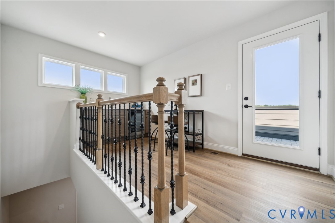 16116 Esteem Way Midlothian, VA 23113 - Photo 27 of 44 a view of entryway with stairs and wooden floor