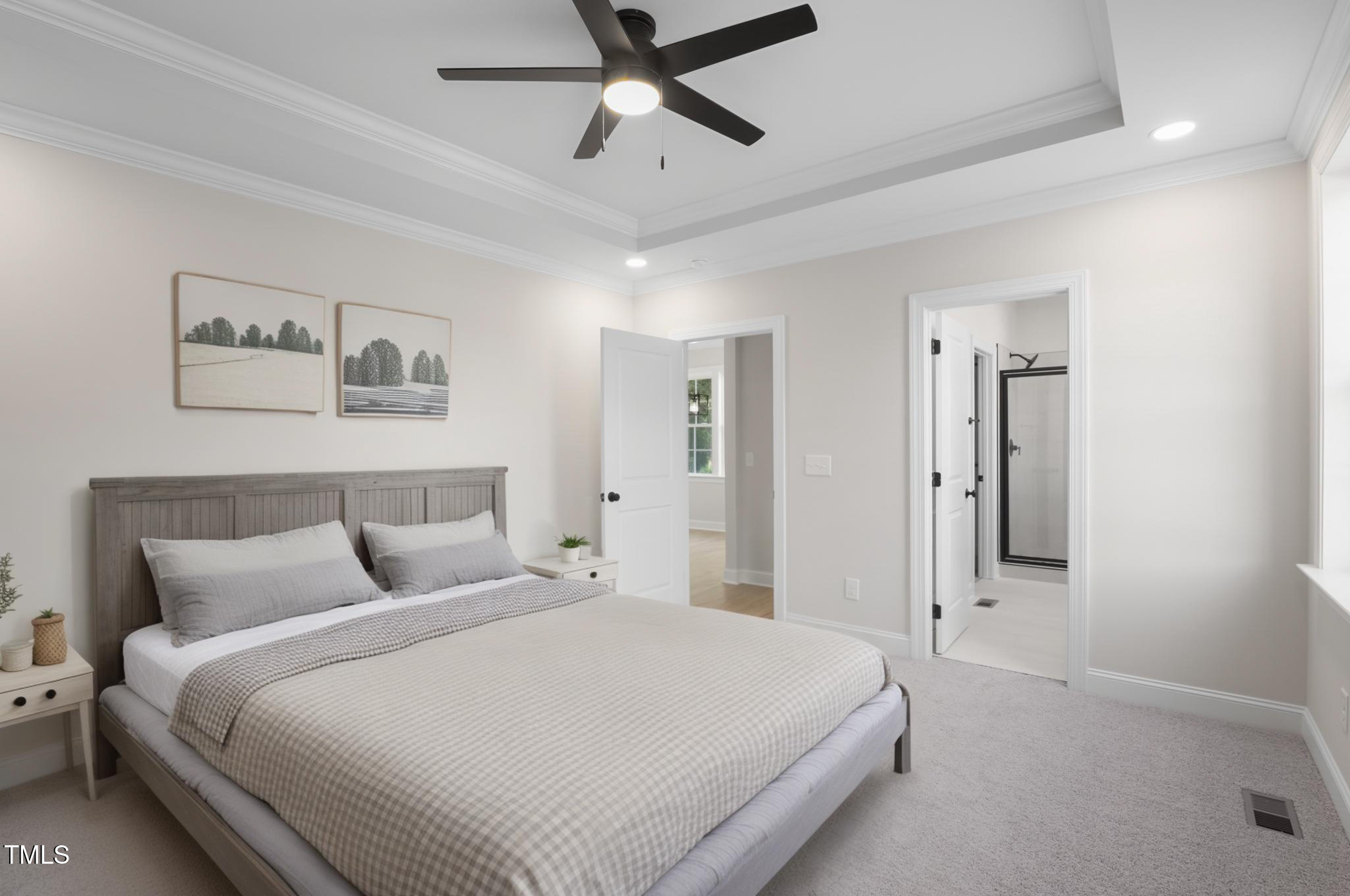 4948 Zebulon Road Zebulon, NC 27597 - Photo 15 of 35 a bedroom with a bed and a painting on the wall