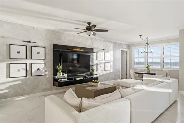 a view of balcony with furniture