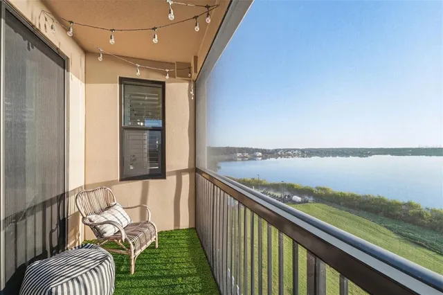 a view of a lake with water and city view