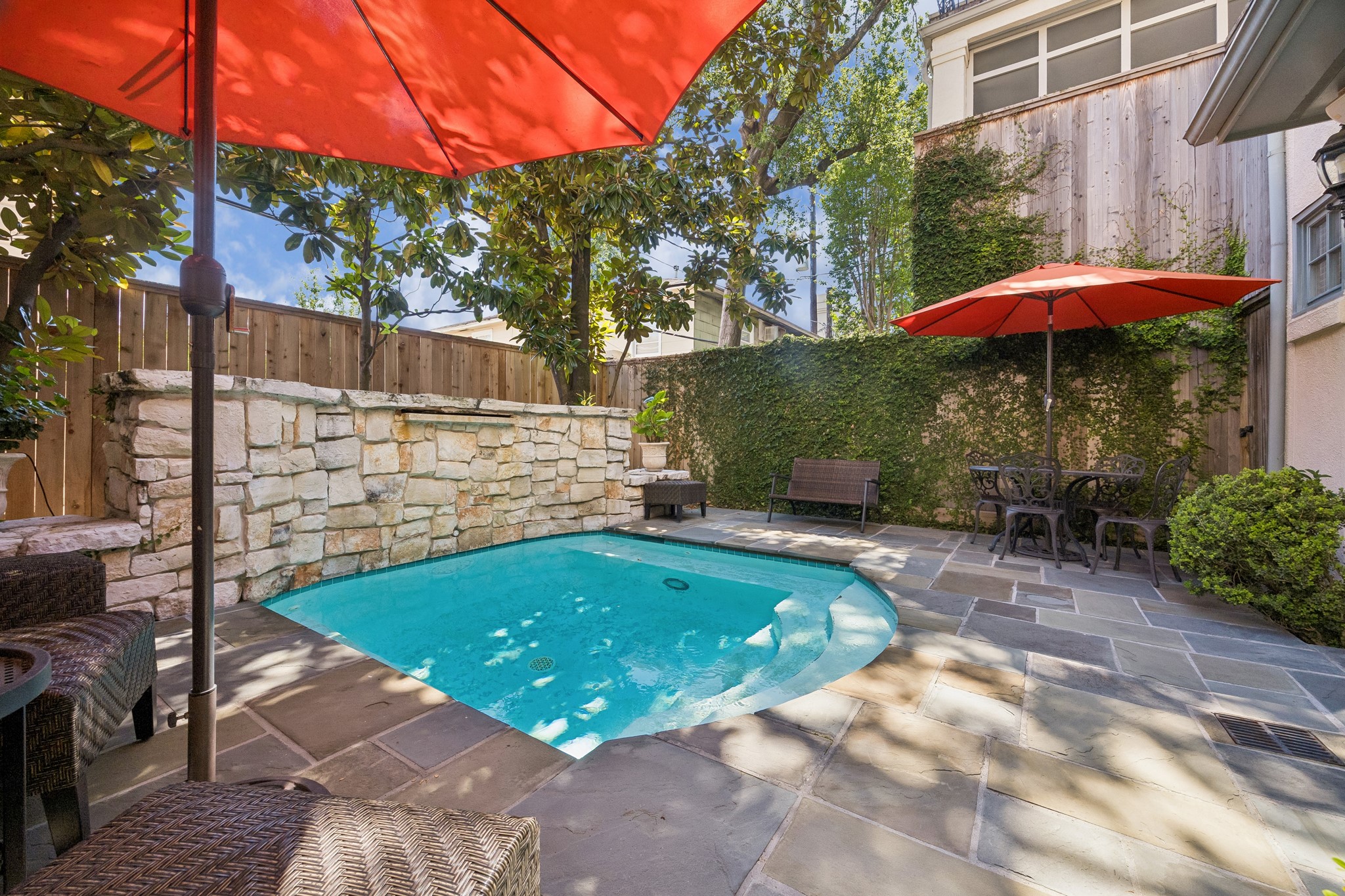 2207 Dunraven Lane Houston, TX 77019 - Photo 31 of 33 Heated Pool ! ..... with waterfall!