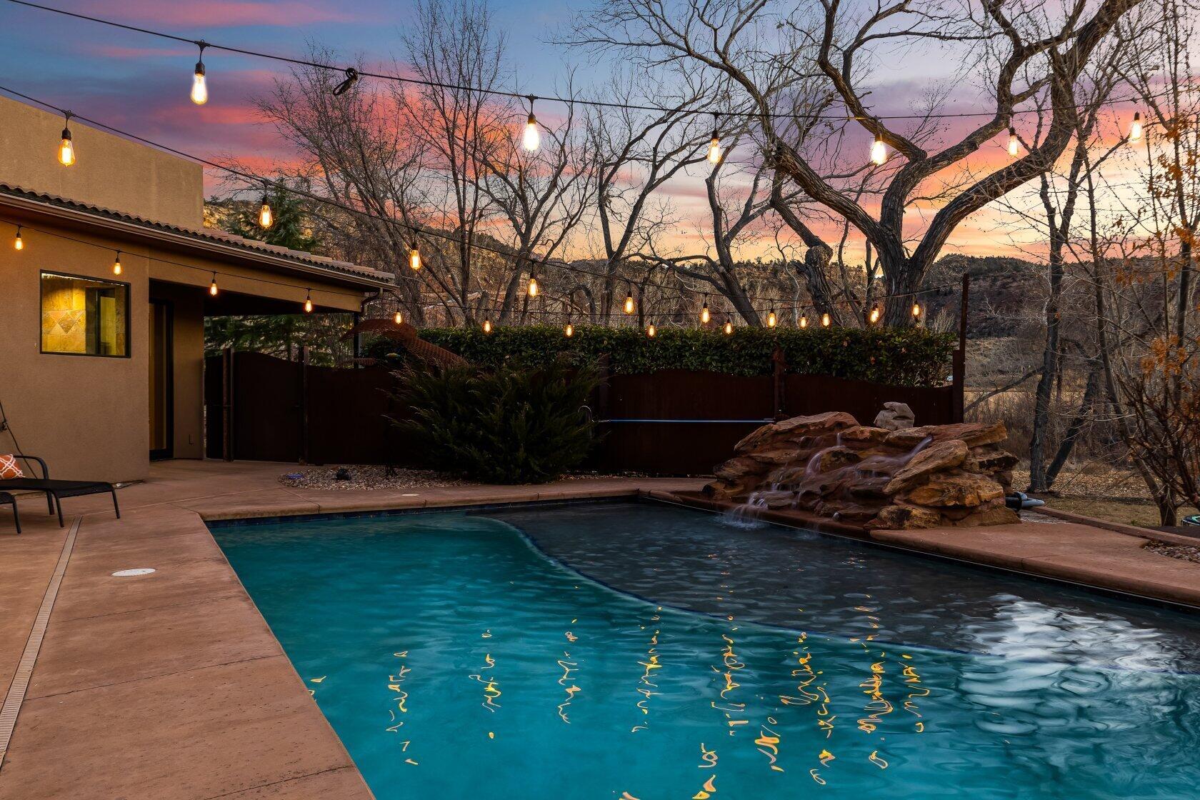 98 South Bridge Road Rockville, UT 84763 - Photo 46 of 80 Pool Patio - Salt Water Pool, Rock Waterfall