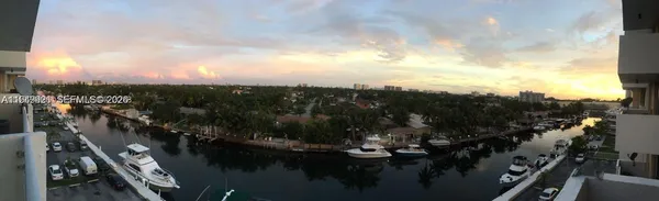 a view of a city from a balcony