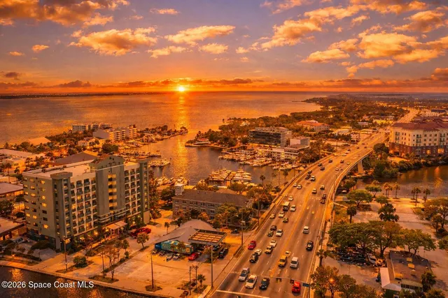 a view of city and ocean