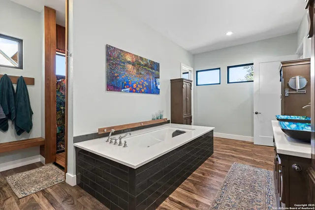 a view of a furniture in a room