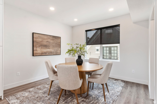 32 West 400 South Bountiful, UT 84010 - Photo 13 of 31 Dining space with light wood finished floors and recessed lighting. Model Home