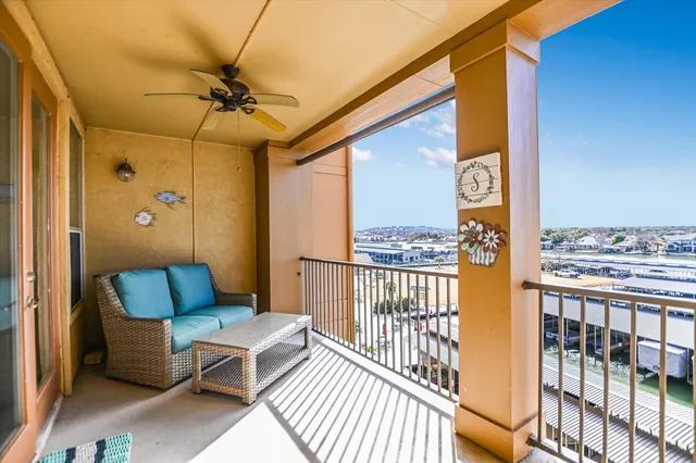 a building outdoor space with patio furniture