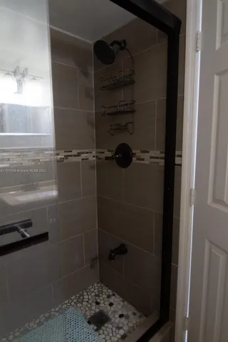 a bathroom with a shower