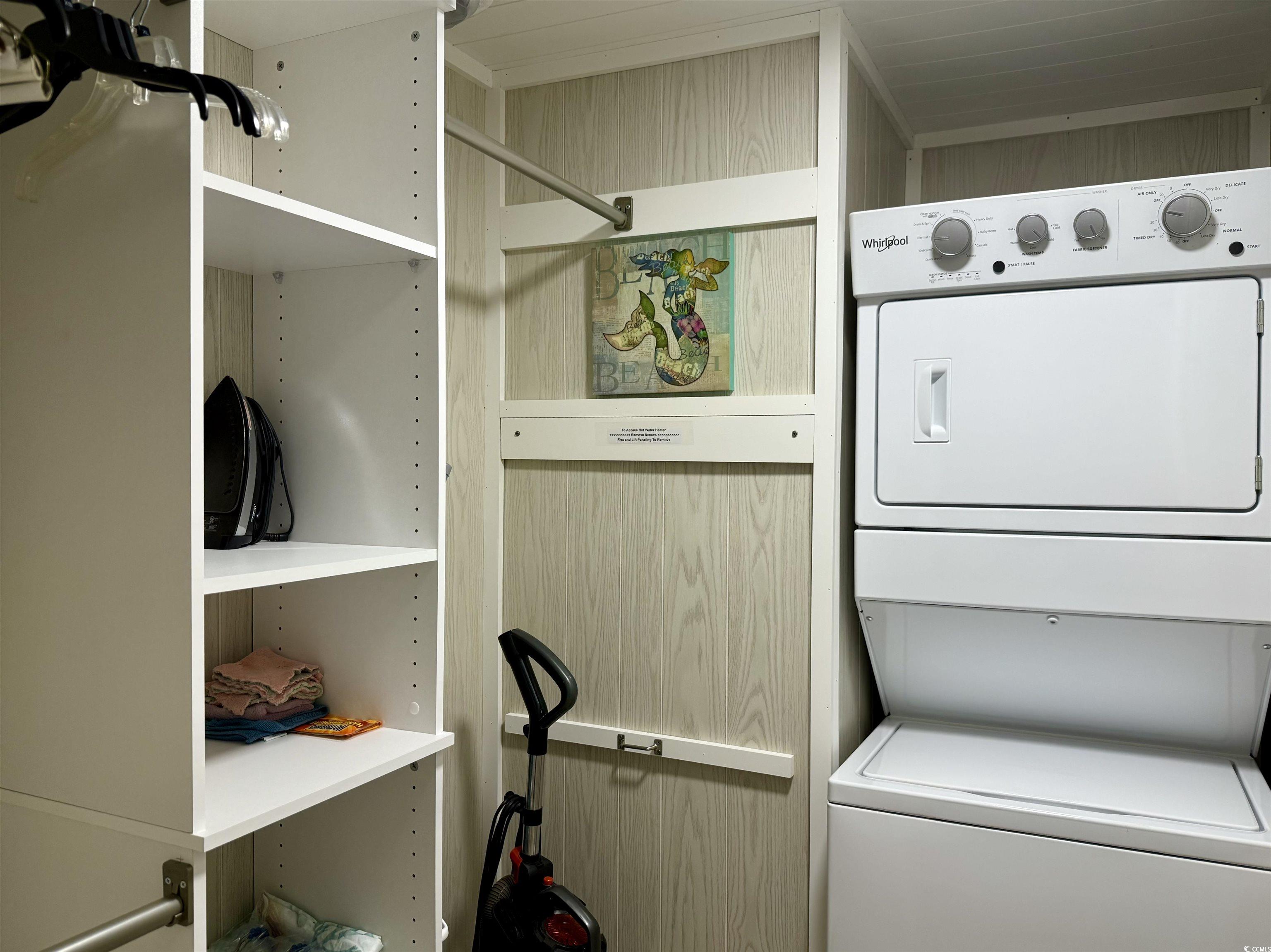 523 Sandpebble Surfside Beach, SC 29575 - Photo 18 of 31 Clothes washing area featuring stacked washer / dr