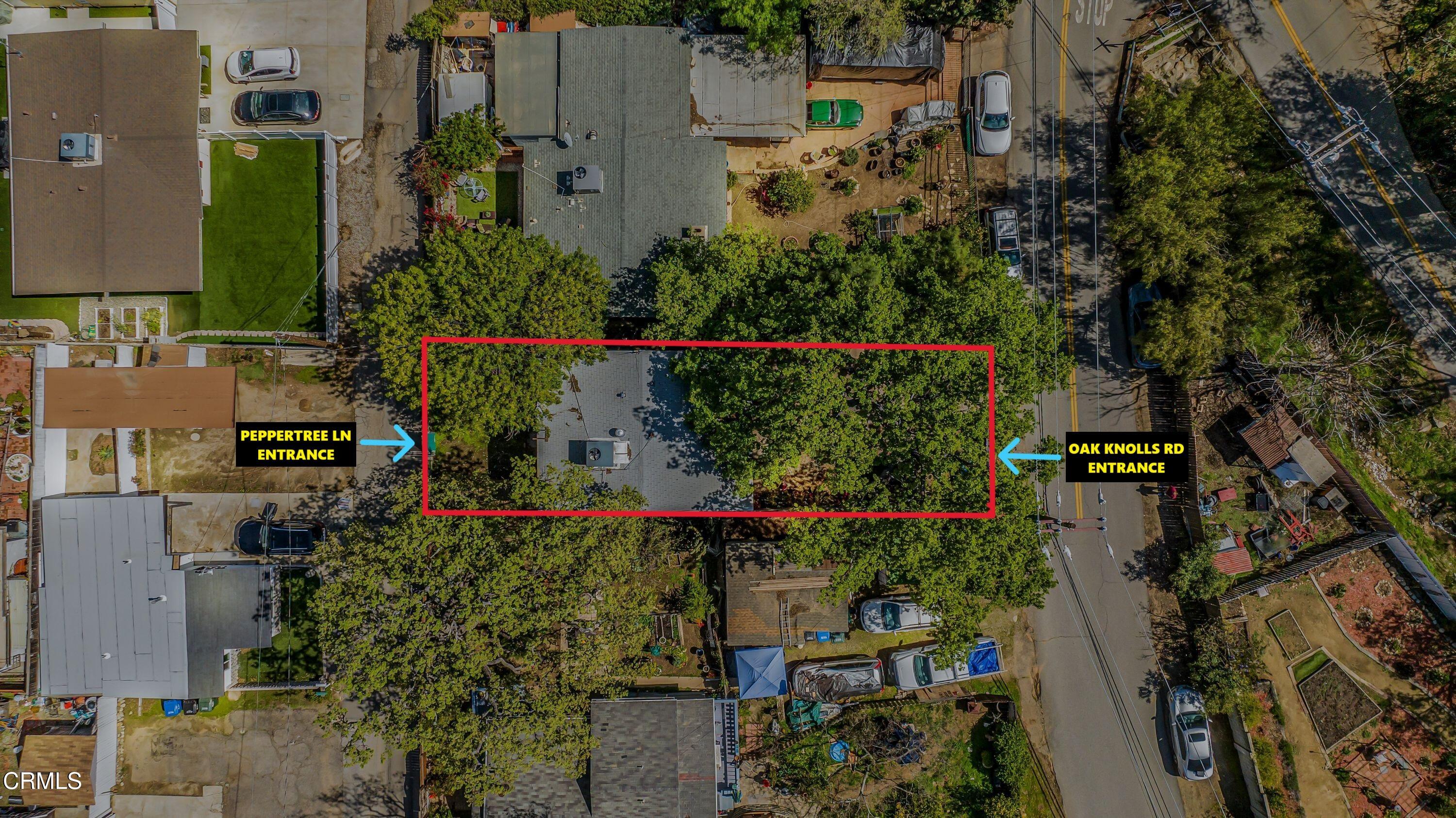 an aerial view of multiple house