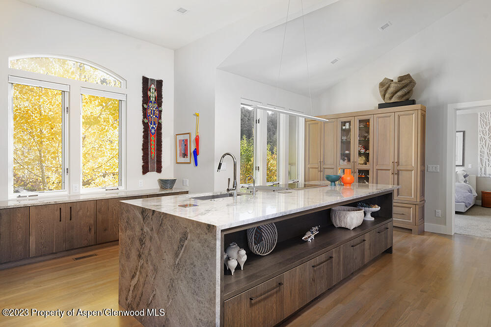 587 Hillcrest Drive Basalt, CO 81621 - Photo 8 of 29 a view of kitchen with stainless steel appliances granite countertop a sink and a stove