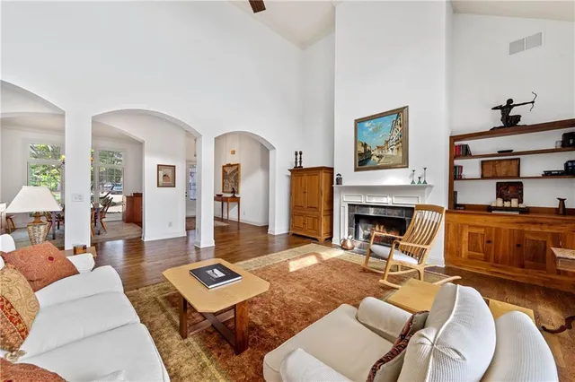 a living room with furniture