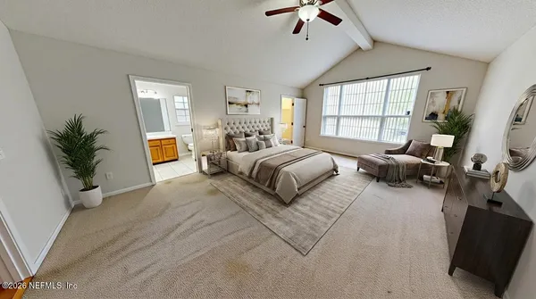a view of a yard with a house and large trees