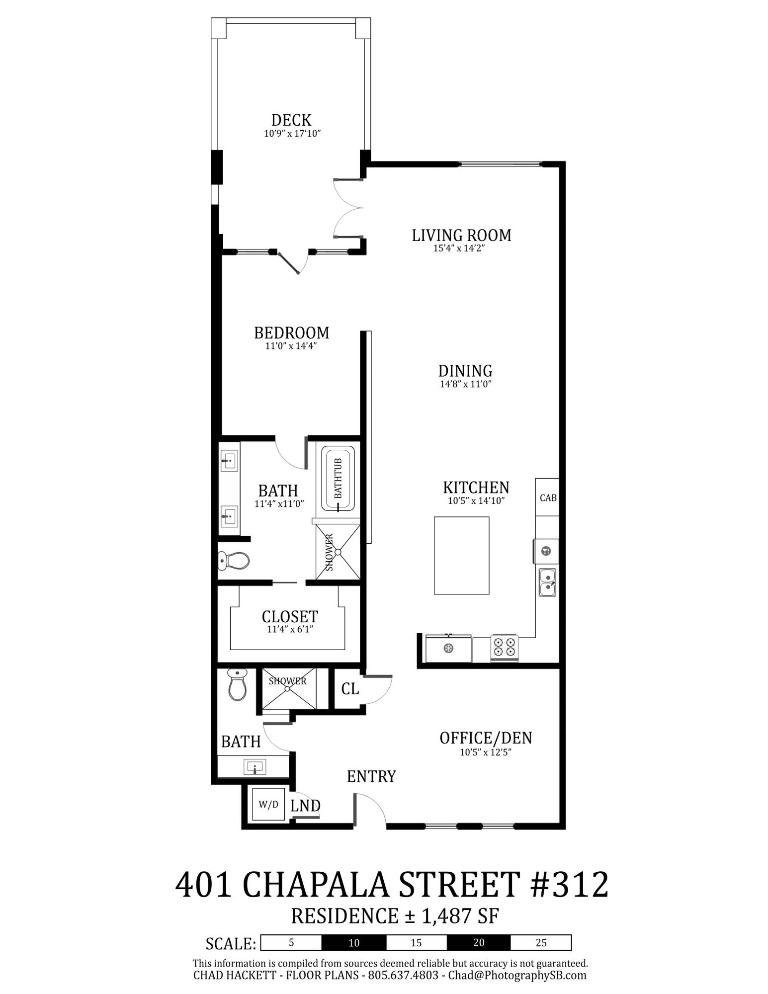 401 Chapala Street, Unit 312 Santa Barbara, CA 93101 - Photo 14 of 14 Floorplan