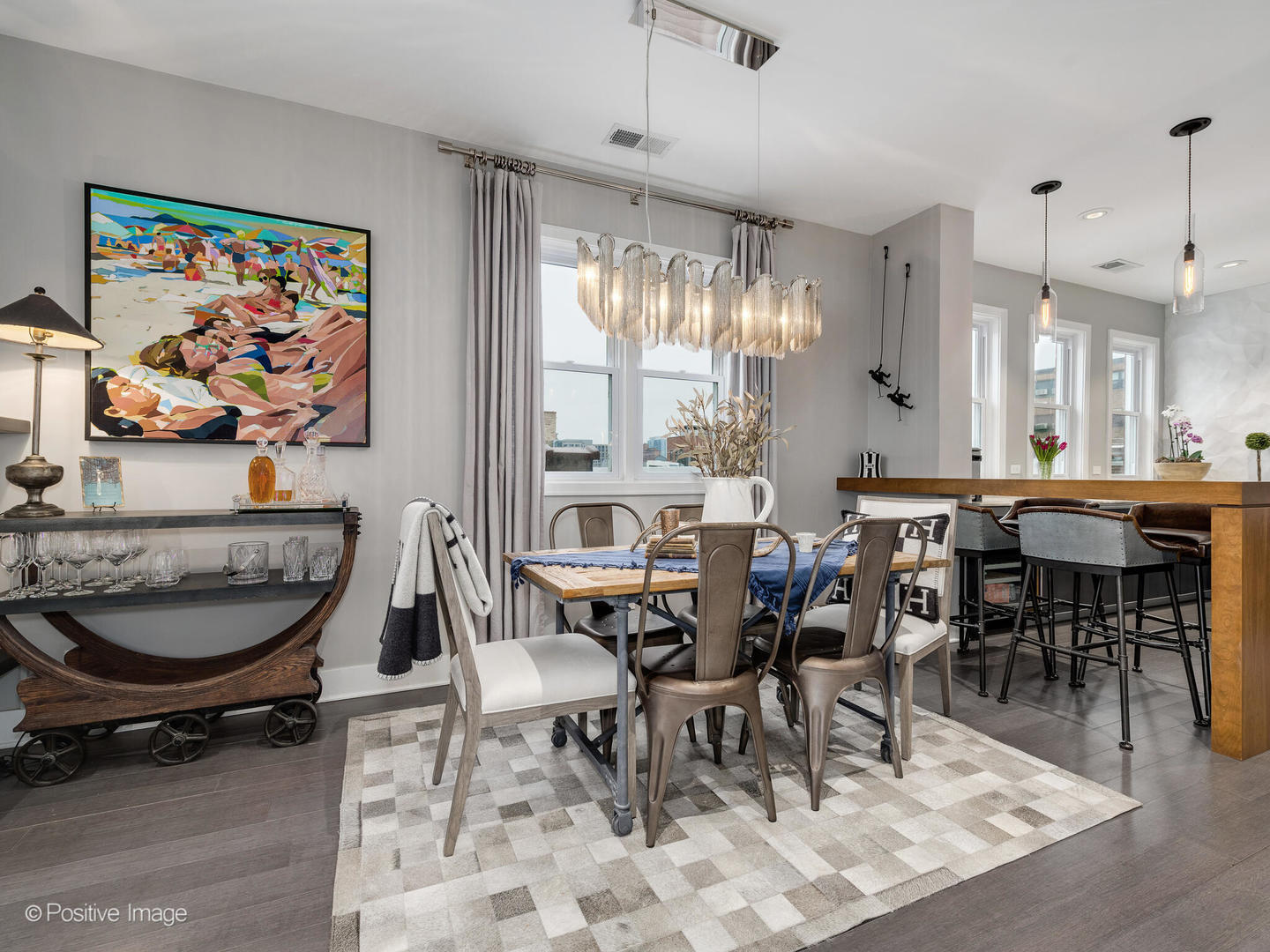 1846 North Mohawk Street, Unit PH Chicago, IL 60614 - Photo 9 of 37 a outdoor dining space with furniture a rug and a chandelier