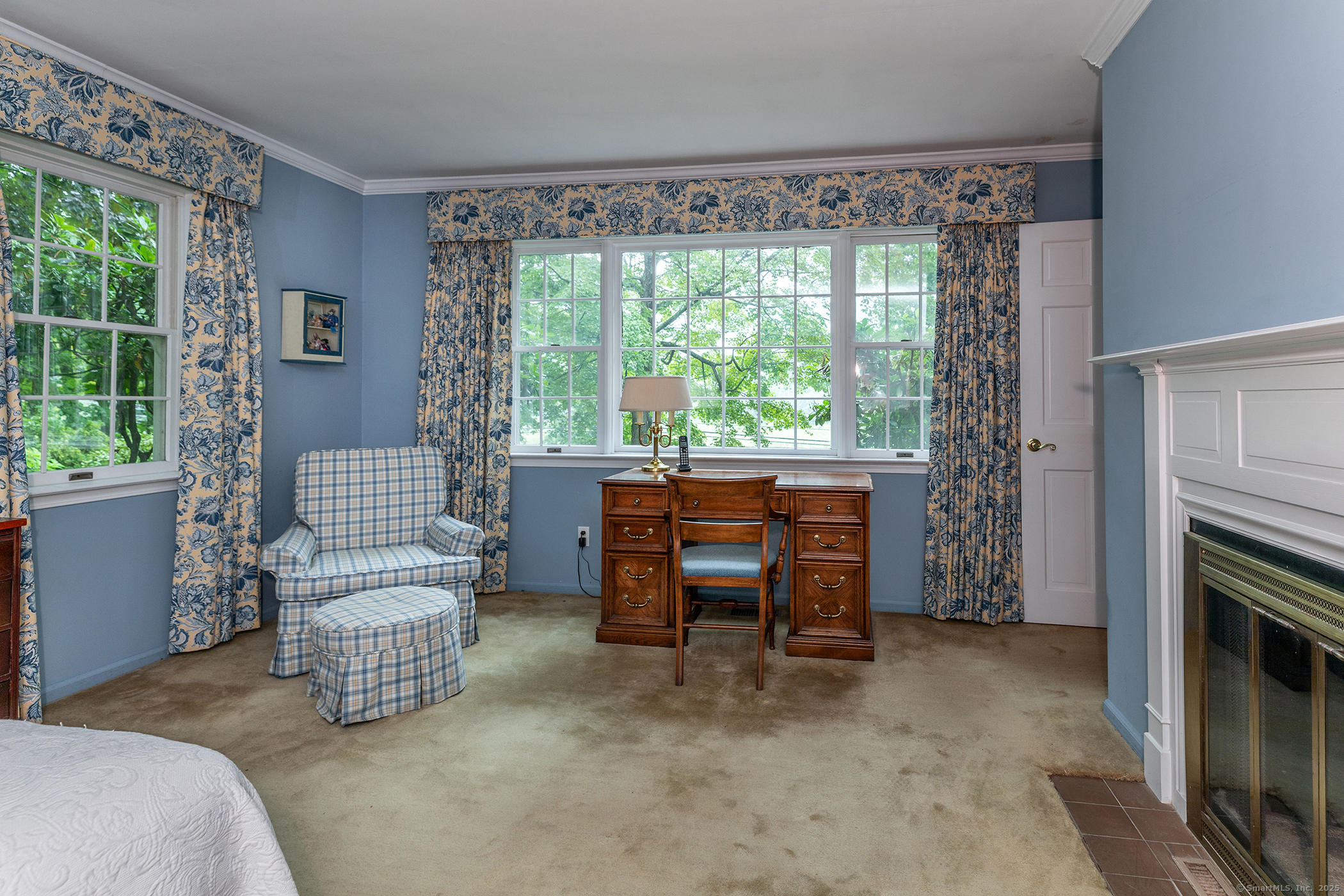 132 South Kent Road Kent, CT 06757 - Photo 18 of 26 a living room with furniture and a fireplace