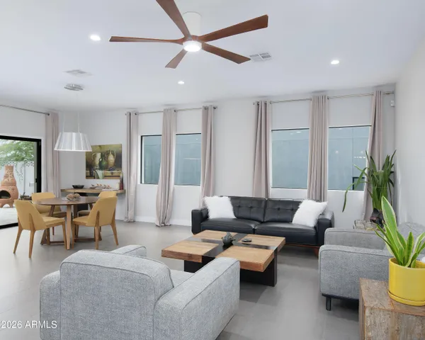 a kitchen with a sink and a refrigerator