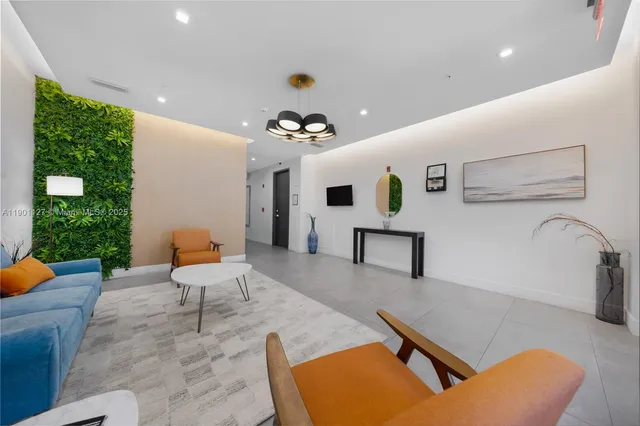 a living room with furniture