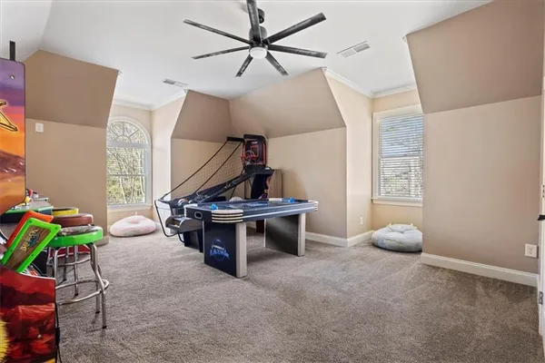 a view of a mountain in the distance in a field