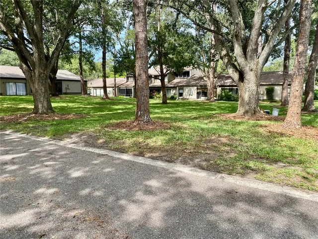 a view of a trees in front of a house