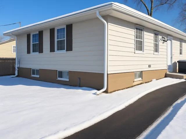 a large white house with a large window