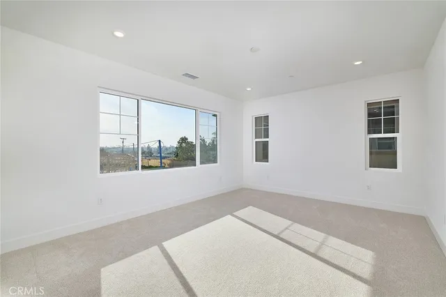 a living room with a large window