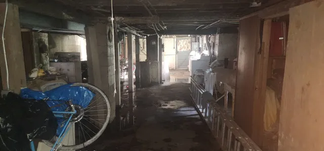 a close view of water heater room