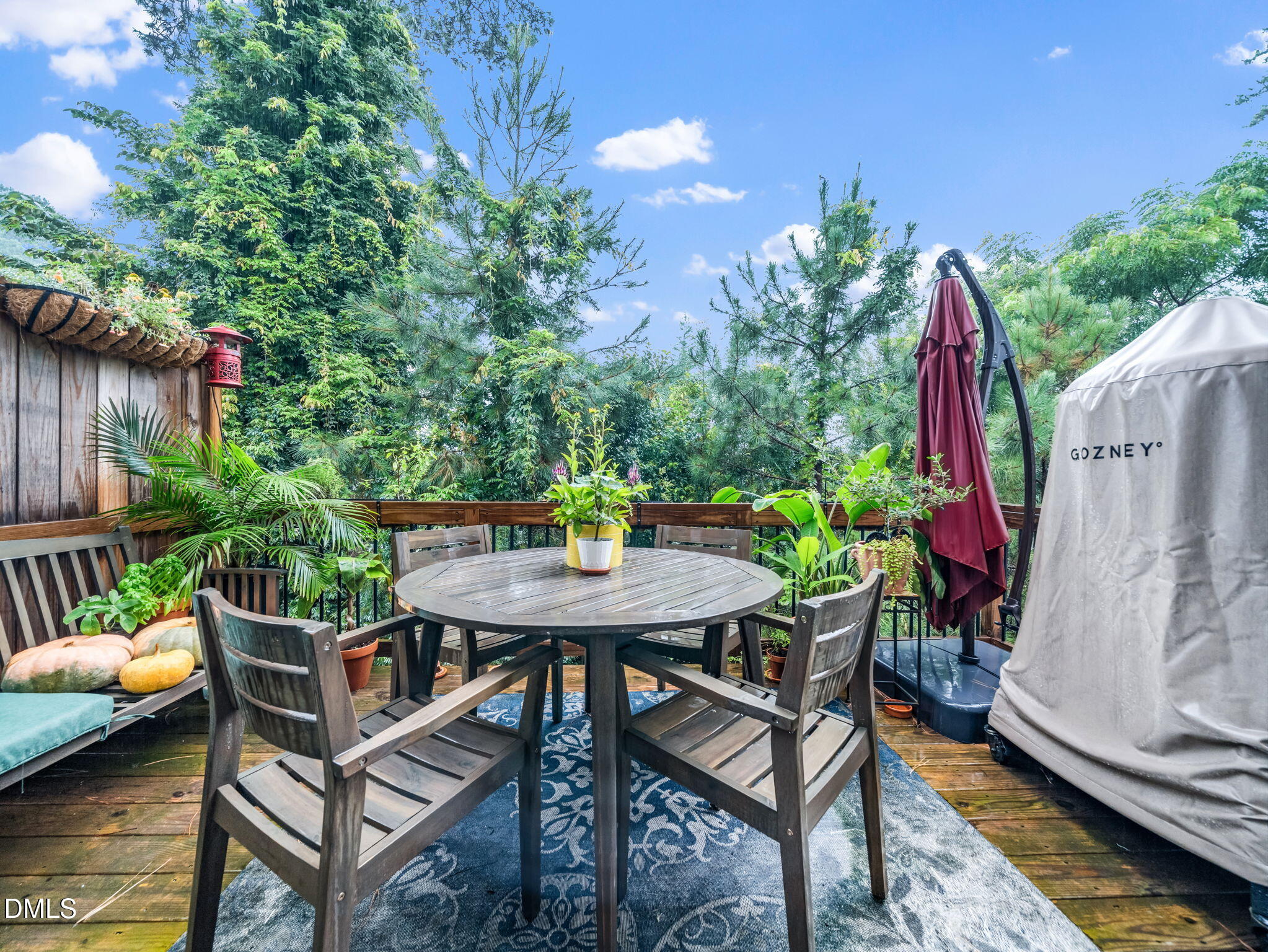 916 Waterside View Drive Raleigh, NC 27606 - Photo 22 of 22 a view of a backyard with furniture and a potted plant