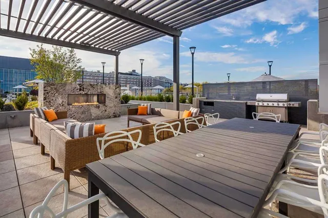 a outdoor space with furniture