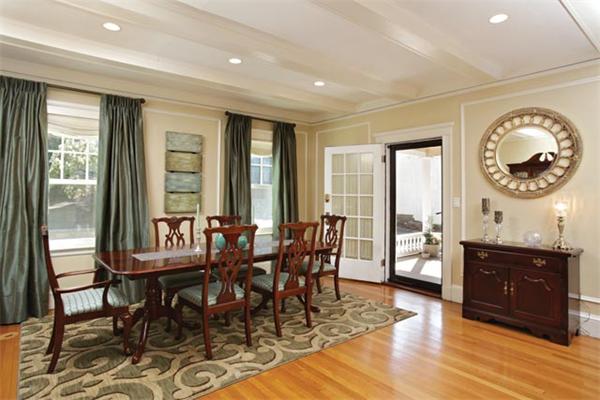 338 Clinton Road Brookline, MA 02445 - Photo 5 of 10 a view of a a dining room with furniture window and wooden floor