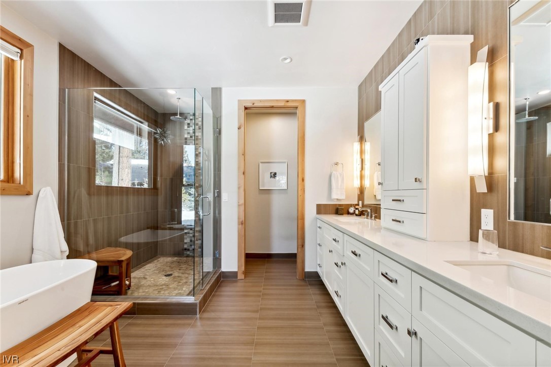 231 Pelton Lane Incline Village, NV 89451 - Photo 29 of 35 Primary Bath with double sinks and built in cabine