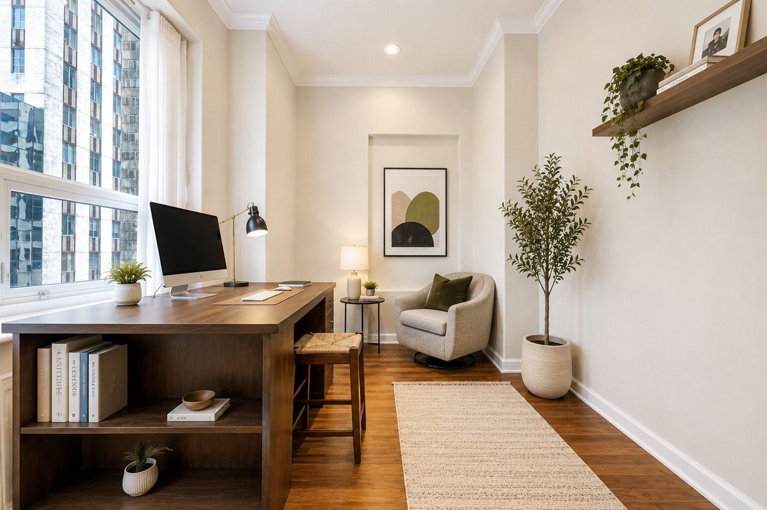 914 Main Street, Unit 911 Houston, TX 77002 - Photo 10 of 30 a workspace with furniture and window