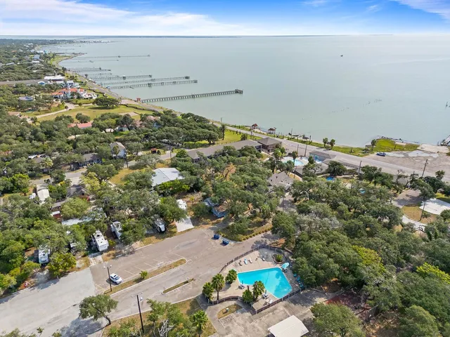 an aerial view of multiple house