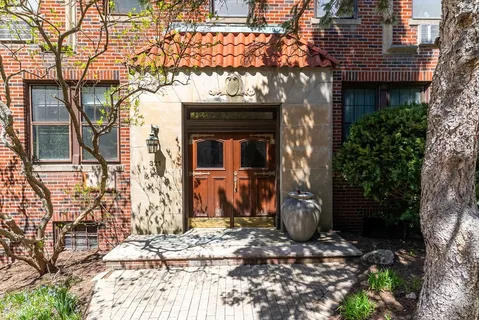 a front view of a house with patio