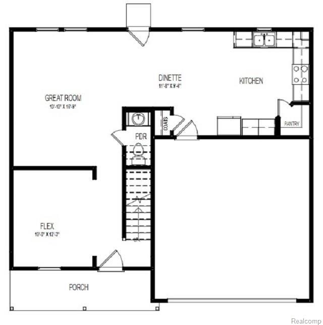 580 Rabbit Run Road Carleton, MI 48117 - Photo 2 of 3 2002 2-Car - Floor Plan - BROCHURE - GRP1-ELEV B-1ST FLOOR PLAN.jpg