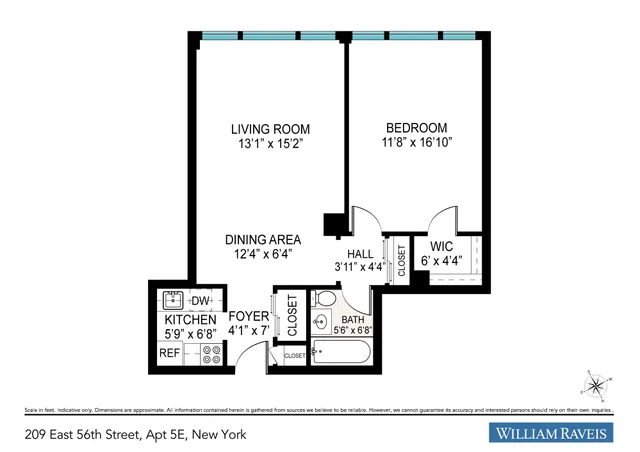 $575,000 | 209 East 56th Street, Unit 5E | Midtown East