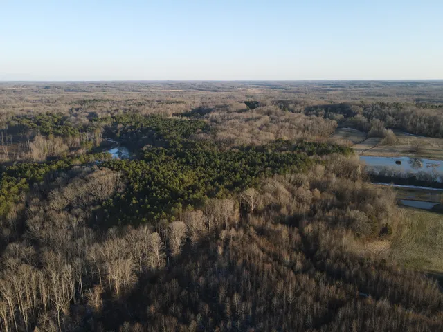 an aerial view of house with yard and mountain view in back