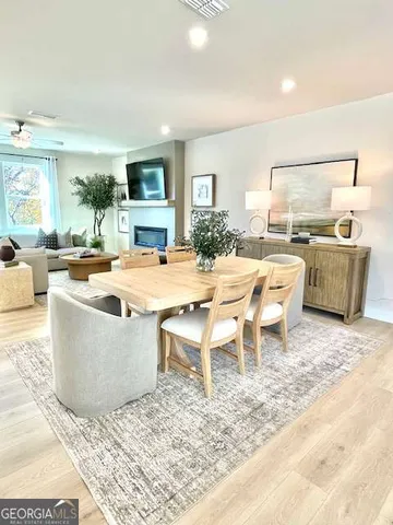 a living room with a couch and a table