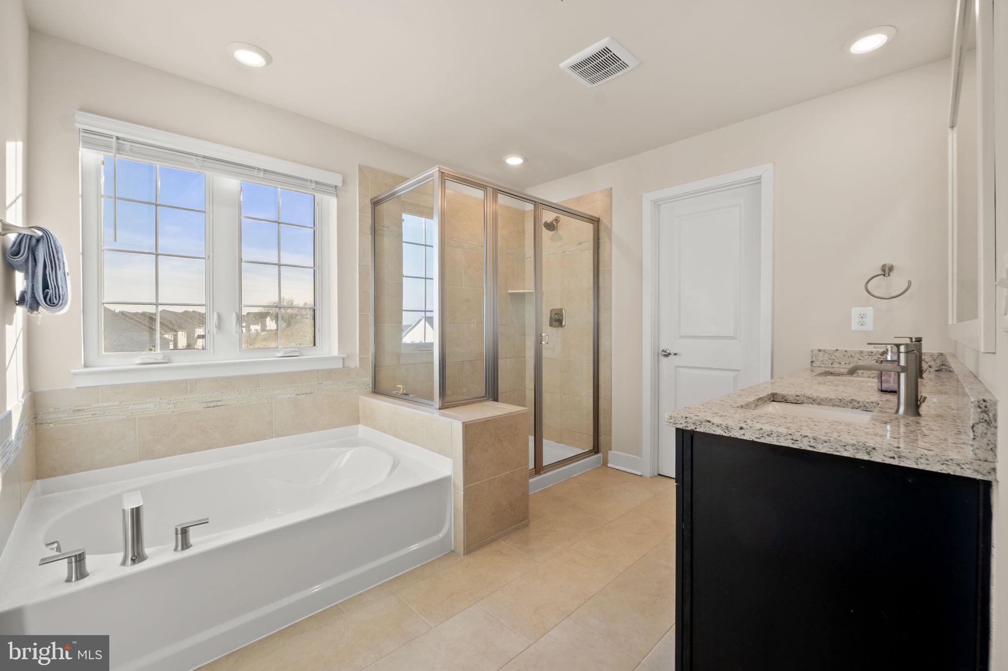 1281 Backbone Way Frederick, MD 21702 - Photo 22 of 40 a spacious bathroom with a tub sink and mirror