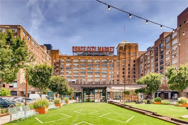 a park view with a fountain
