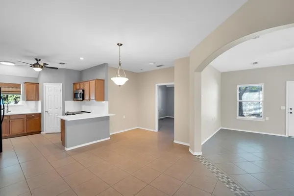 a view of backyard with green space