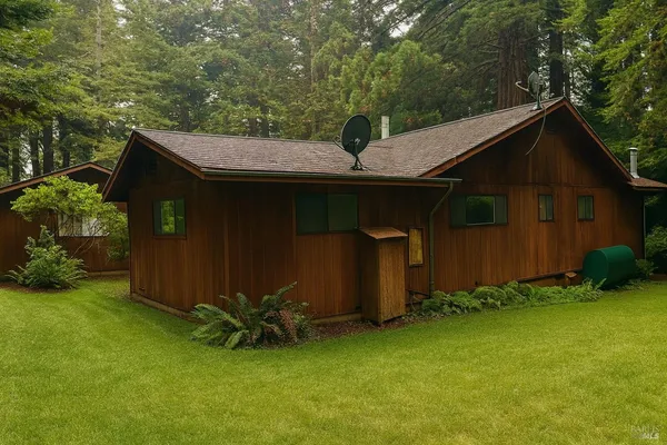 a view of a backyard
