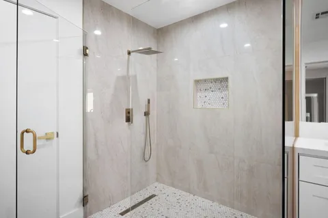 a bathroom with a shower
