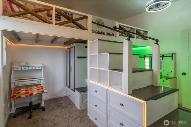 a kitchen that has a cabinets and a stove