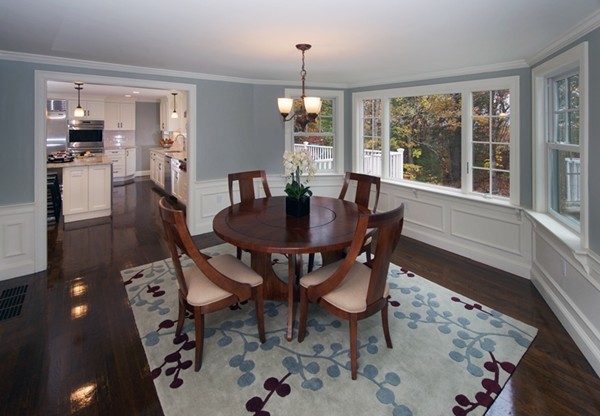 60 Boulder Rd Extension Wellesley, MA 02481 - Photo 5 of 21 a dining room with furniture a chandelier and wooden floor