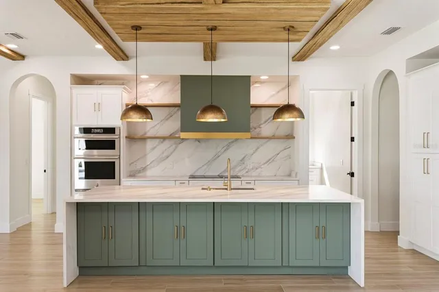 a close view of kitchen appliances