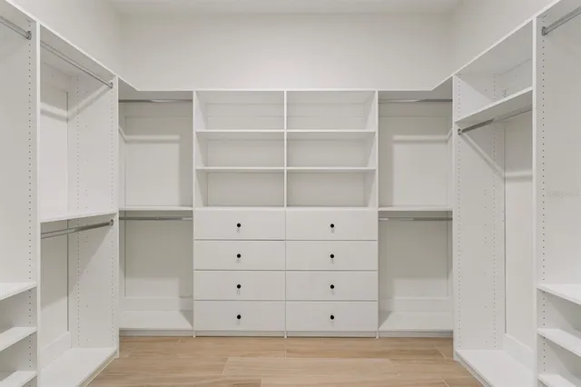a view of wooden closet