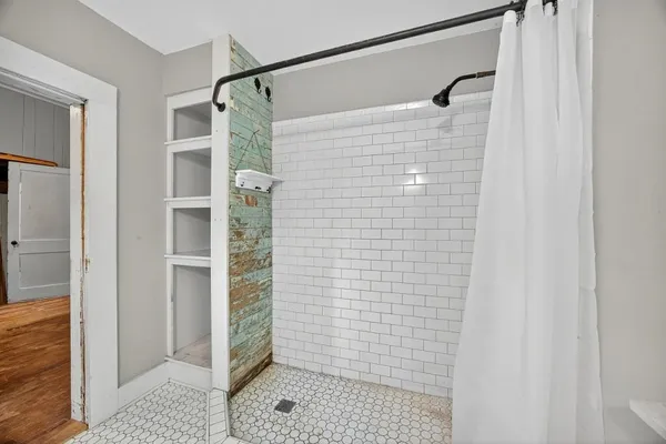 a bathroom with a shower