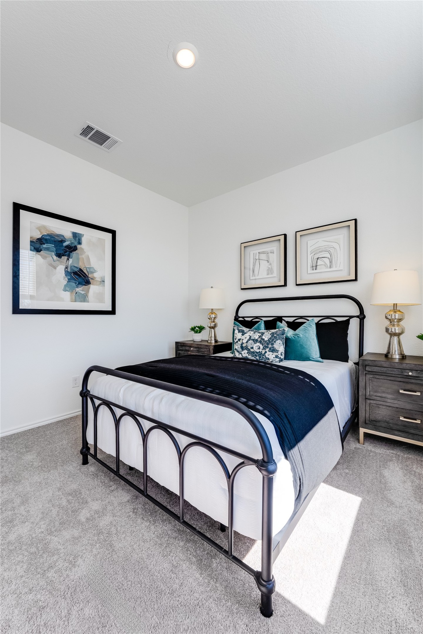 104 Stumpy Street San Marcos, TX 78666 - Photo 13 of 23 Bedroom featuring light colored carpet and recessed lighting