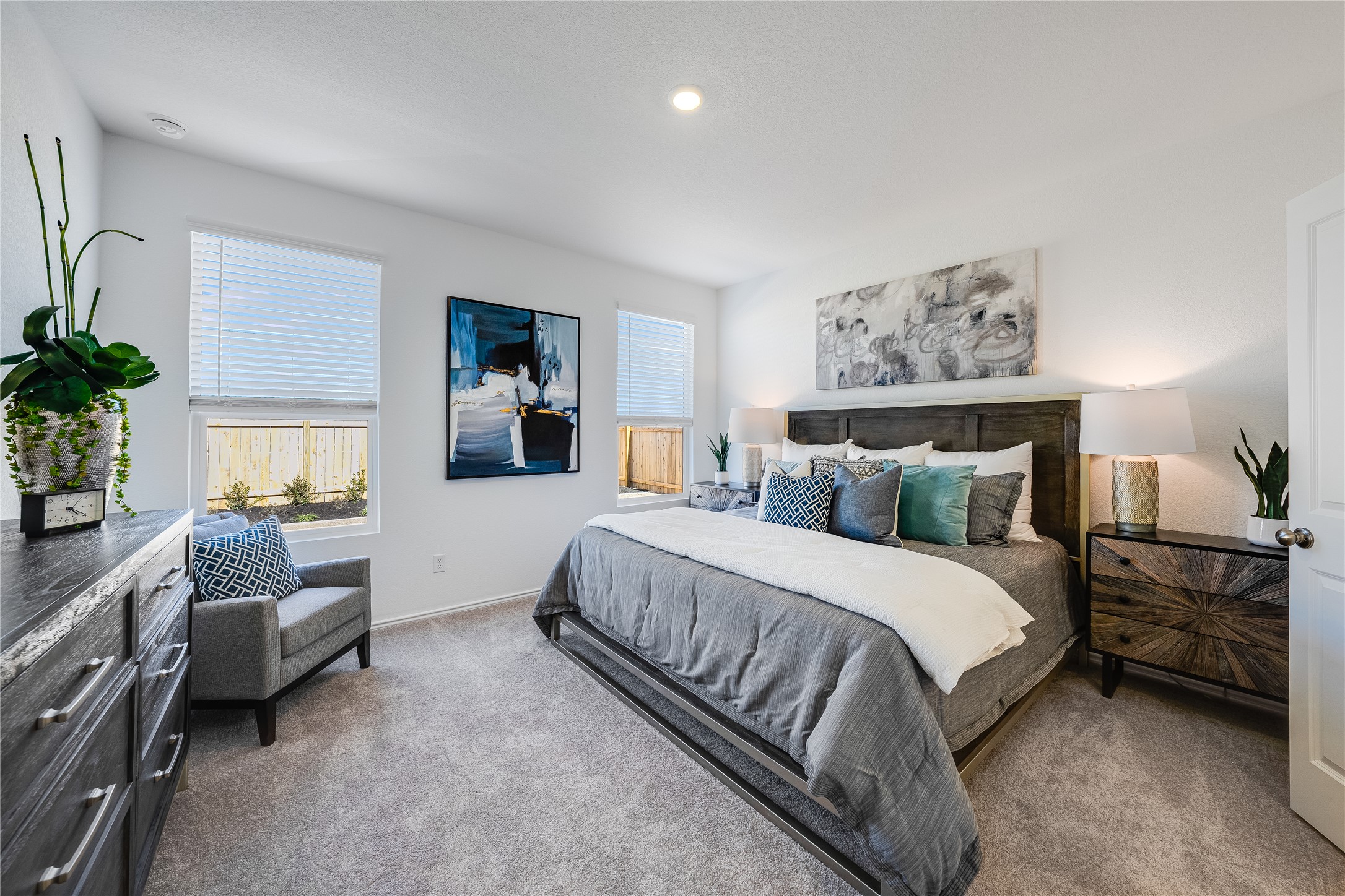 104 Stumpy Street San Marcos, TX 78666 - Photo 20 of 23 Carpeted bedroom featuring baseboards and recessed lighting